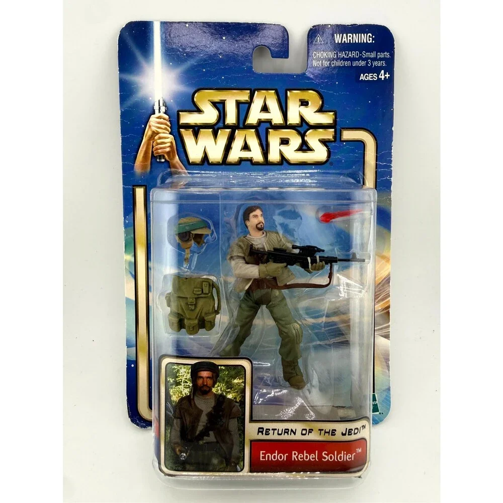 Vintage 2002 Hasbro Star Wars Saga Endor Rebel Soldier Bearded Variant '02 #33